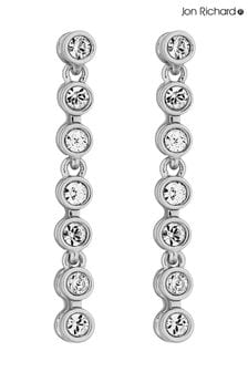 Jon Richard Silver Tone Tennis Crystal Drop Earrings (N53205) | $55