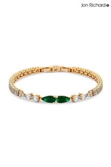 Jon Richard Gold Tone Cubic Zirconia Emerald Green Pear Gift Boxed Bracelet (N53225) | 297 QAR