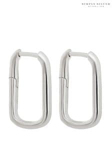 Simply Silver Sterling Silver Tone 925 Mini Rectangle Hoop Earrings (N53263) | €39