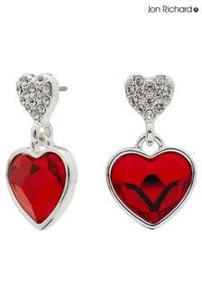 Jon Richard Red Silver Plated Dancing Heart Drop Earrings (N53299) | $55