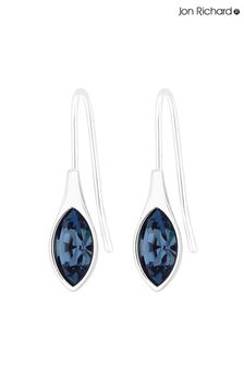 Jon Richard Blue Silver Plated Denim Polished Drop Earrings (N53302) | €28