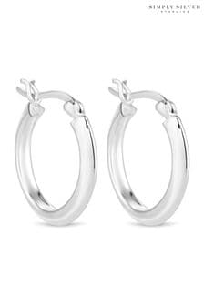 Simply Silver Sterling Silver Tone 925 Thick Hoop Earrings (N53333) | €37