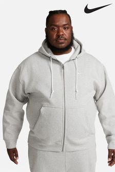 Nike Grey Solo Swoosh Full Zip Fleece Hoodie (N53388) | €128