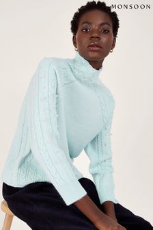 Monsoon Pearl Cable Knit Jumper (N53503) | 418 LEI