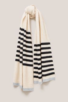 White Stuff Natural Sienna Fine Knit Scarf (N53574) | ￥6,870