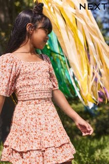 Soft Orange Ditsy Printed Co-ord Set (3-16yrs) (N53604) | $38 - $48