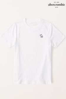 Abercrombie & Fitch Short Sleeve Logo White T-shirt (N53625) | 83 ر.س