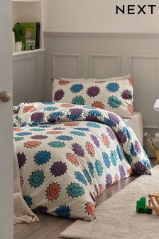 Natural Smiley Faces 100% Cotton Printed Bedding Duvet Cover and Pillowcase Set (N53639) | €22