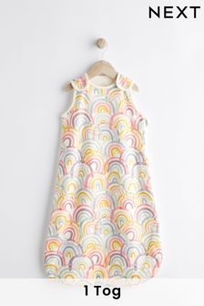 White Rainbow Print 1 Tog  Baby 100% Cotton Sleep Bag (N53692) | OMR11 - OMR13