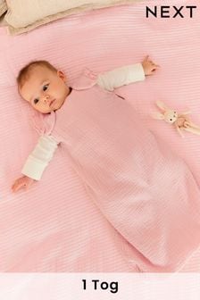 Pink Muslin 1 Tog  Baby 100% Cotton Sleep Bag (N53694) | AED123 - AED141