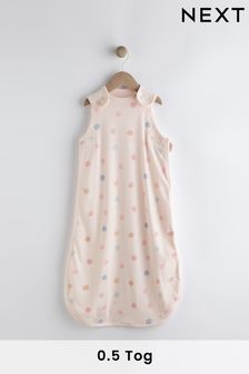 Beige Pink Multi Spot 0.5 Tog Baby 100% Cotton Sleep Bag (N53705) | ₪ 78 - ₪ 92