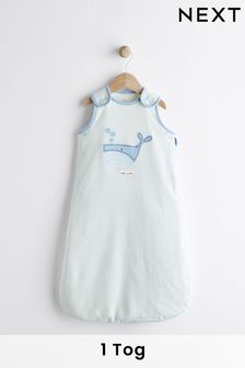 Blue White Stripe Whale 1 Tog  Baby 100% Cotton Sleep Bag (N53715) | €33 - €37