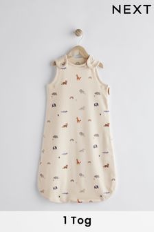 Beige Mini Jungle Baby 100% Cotton 1 Tog Sleep Bag (N53730) | €30 - €35