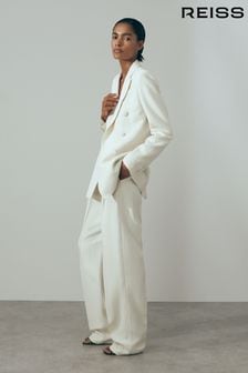 Atelier Italian Double Breasted Textured Suit: Blazer with Silk (N53964) | €906