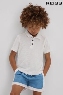 Reiss White Iggy Junior Towelling Polo Shirt (N54020) | SGD 88