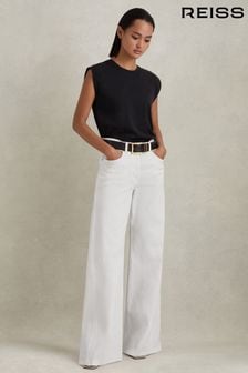 Reiss White Maize Flared Side Seam Jeans (N54046) | 1,161 QAR