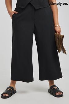 Simply Be Black Culotte Workwear Trousers (N54106) | LEI 155