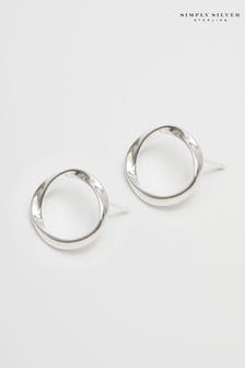 Simply Silver Polished Open Circle Earrings