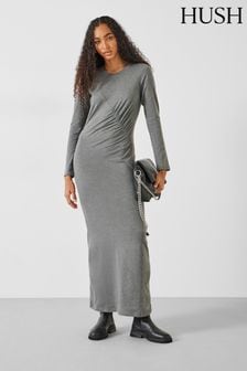 Hush Grey Frankie Gather Maxi Dress (N54200) | AED494