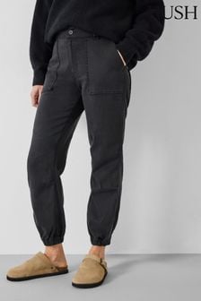 Hush Black Riley Washed Cargo Trousers (N54211) | KRW181,500