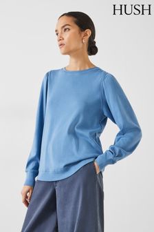 Hush Sky Blue Emily Puff Sleeve Sweatshirt (N54214) | AED216