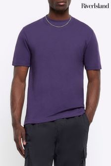 River Island Purple Studio Slim Fit T-Shirt (N54467) | 120 SAR