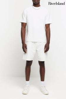 River Island White Regular Fit Smart Texture Shorts (N54468) | €33