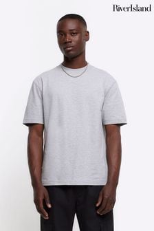 River Island Grey Studio Regular T-Shirt (N54477) | €24