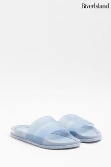 River Island Blue Mesh Heel Clip Sliders (N54485) | $41