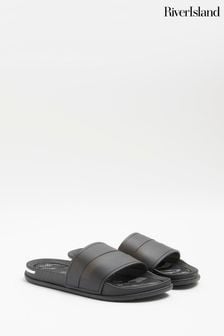 River Island Black Mesh Heel Clip Sliders (N54488) | €32