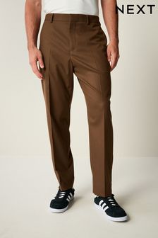 Brown Smart Flannel Slim Fit Trousers (N54495) | $81