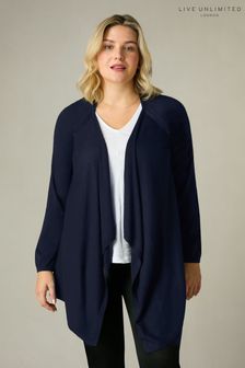 Live Unlimited Blue Curve knitted Waterfall Cardigan