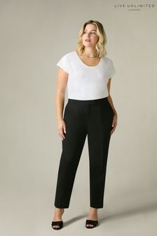 Live Unlimited Curve Tailored Button Detail Black Trousers (N54537) | €126