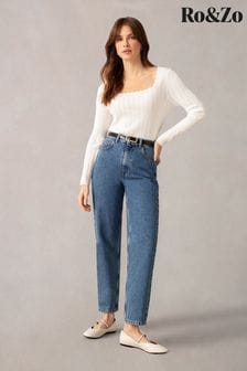 Ro&Zo Blue Straight Jeans (N54585) | $144