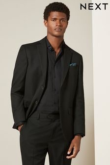 Black Regular Fit Textured Suit Jacket (N54855) | $99