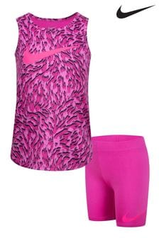 Розовый - Nike Little Kids Veneer Vest And Shorts Set (N55109) | €42