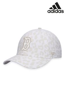 adidas White MLB Boston Red Sox Snow Leopard Print Unstructured Adjustable Cap (N55496) | SGD 39