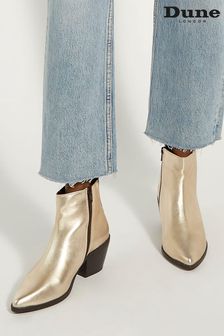 Dune London Gold Papz Low Western Boots (N55512) | €172