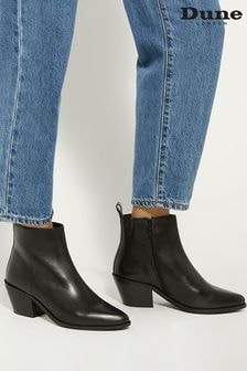 Dune London Black Papz Low Western Boots (N55523) | $223