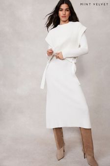 Mint Velvet Cream Layered Maxi Dress (N55539) | $305
