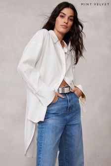 Mint Velvet White Longline Cotton Shirt (N55551) | CA$242
