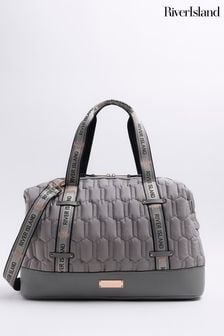 River Island Grey Quilted Holdall (N55834) | OMR26