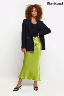 River Island Green Tie Waist Bias Skirt (N55845) | €37