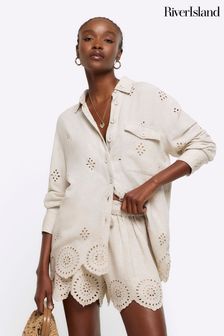 River Island Broderie Linen Shirt