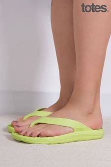 Totes Green Ladies Solbounce Toe Post Flip Flops Sandals (N55876) | €24
