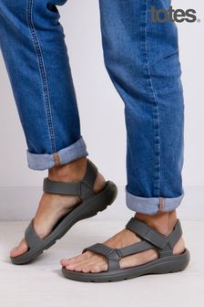Totes Grey Solbounce Mens Adjustable Velcro Sport Sandals (N55911) | 109 QAR