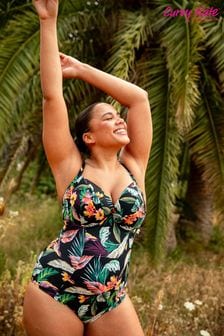 Curvy Kate Cuba Libre Gepolsterter Badeanzug mit tiefem Ausschnitt, Schwarz (N55916) | 101 €