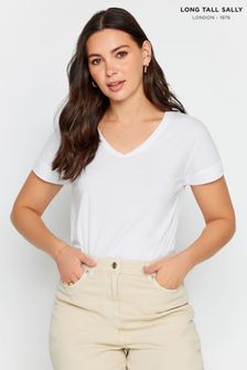 Long Tall Sally White PREMIUM V-Neck T-Shirt (N55946) | AED105