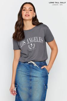 Long Tall Sally Grey Stripe Crew Neck T-Shirt (N55951) | €25