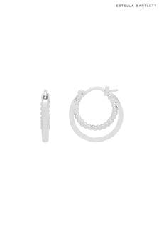 Estella Bartlett Silver Double Twisted Hoop Earrings (N56043) | $48